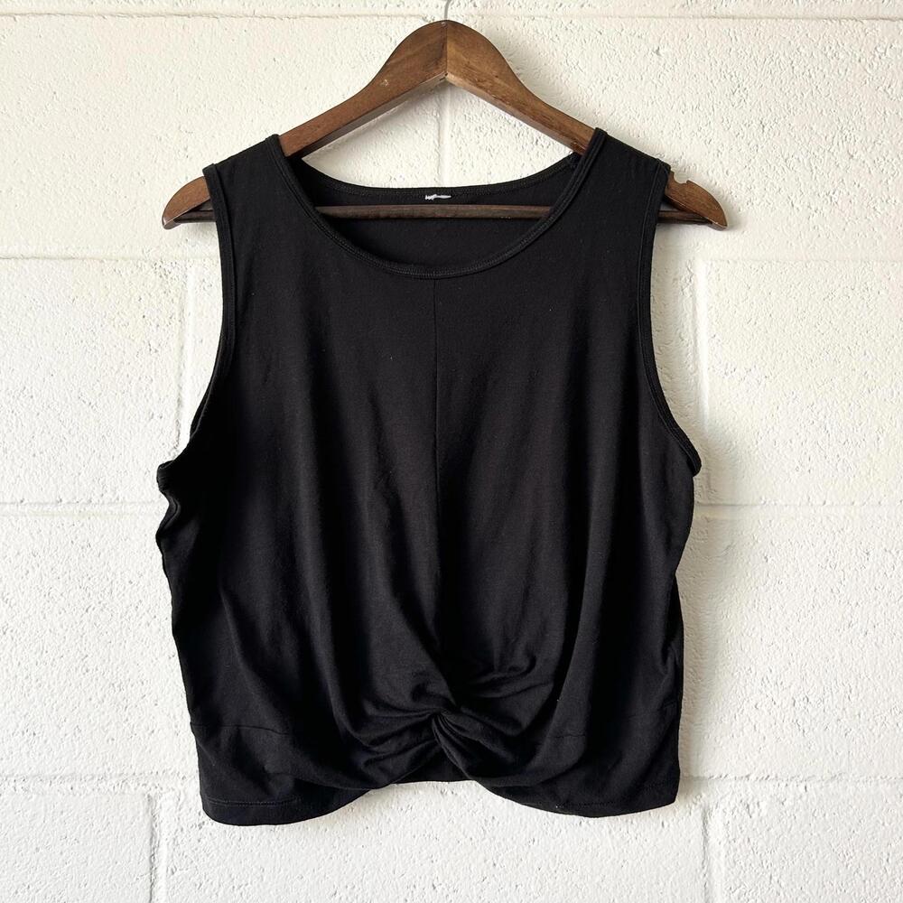 Unbranded Black Sleeveless Front Twist Muscle Tank Shirt Women’s Large